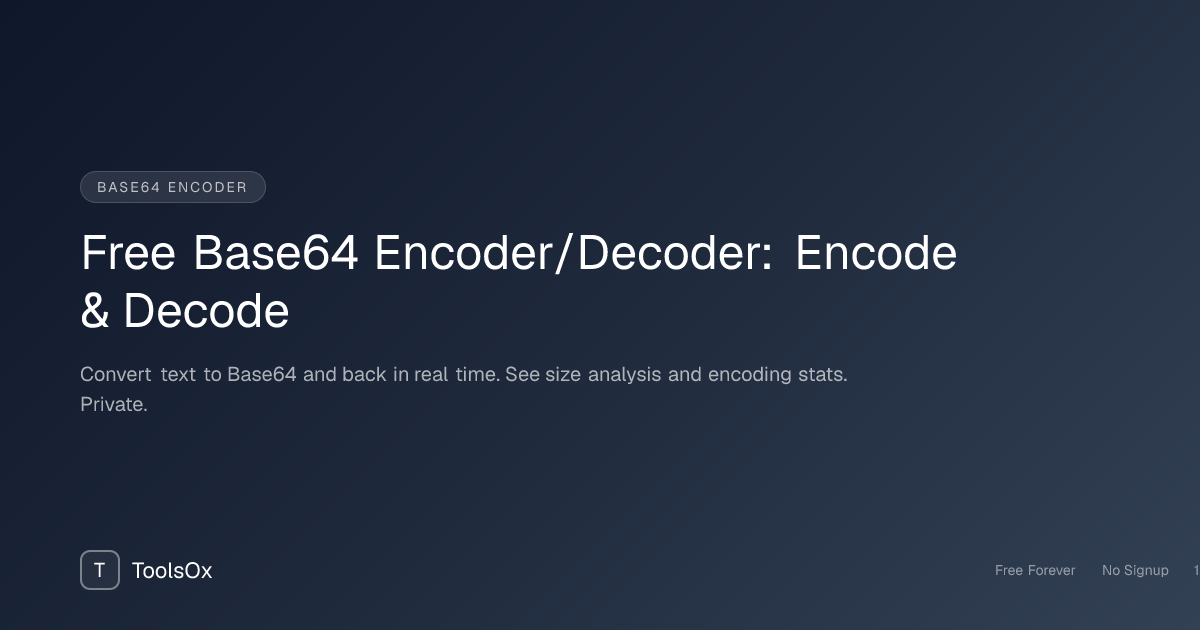 Encode Text to Base64 or Decode Base64 Back to Readable Text - ToolsOx