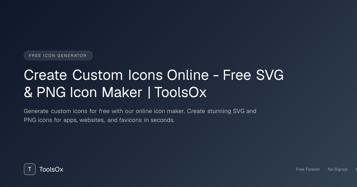 Create Custom Icons Online - Free SVG and PNG Icon Maker by ToolsOx with 28,000 icons in outline, filled, and duotone styles