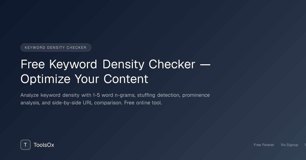 Keyword Density Checker That Reveals How Often Each Term Appears - ToolsOx