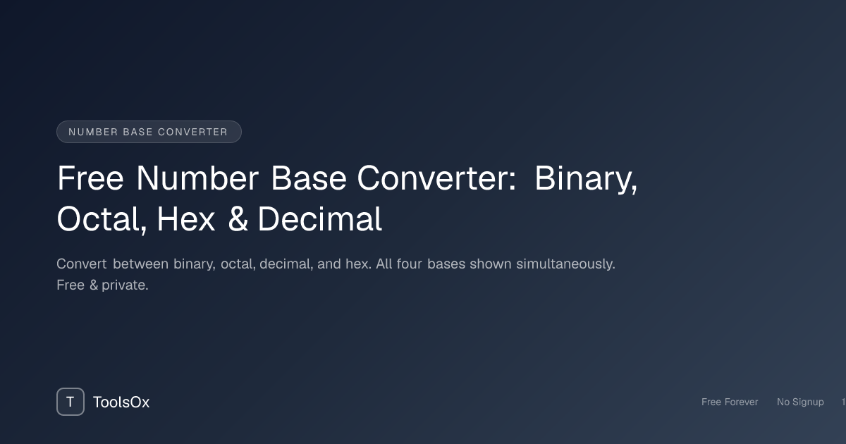 Convert Numbers Between Binary, Octal, Decimal, and Hexadecimal - ToolsOx