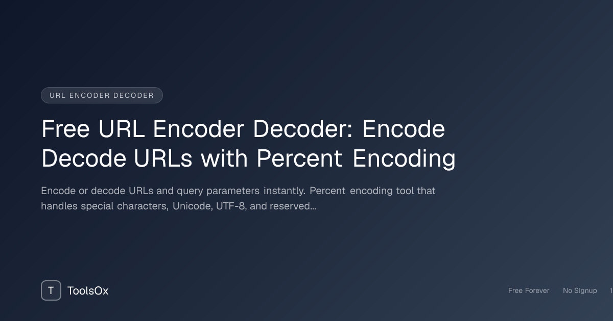 URL Encoder Decoder: Encode Decode URLs with Percent Encoding Online - ToolsOx